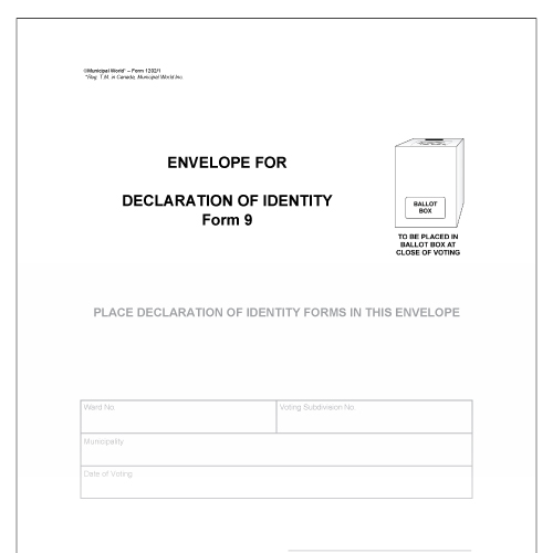 Envelope for Declaration of Identity