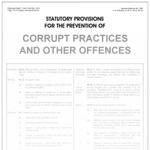 Statutory provisions for the prevention of corrupt practices (poster)