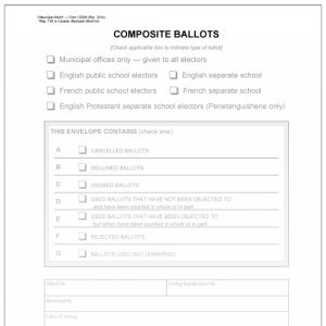 Set of 7 Vote Tabulator Ballot Envelopes for Composite Ballots