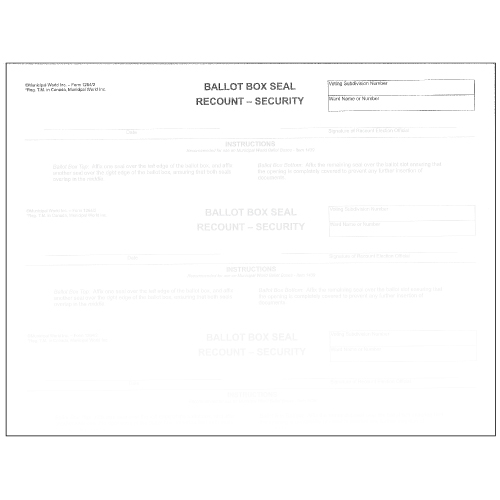 Security Ballot box seal for sealing ballot box during recount item 1262/2