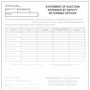 Statement of election expenses by deputy returning officer