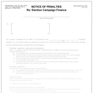 Notice of Penalties - Registered Third Party Form