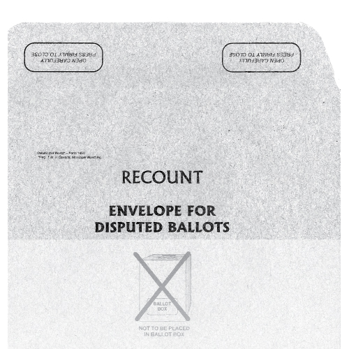 Recount envelope for disputed ballots Municipal World Item 1460