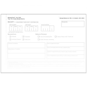 Campaign Contribution Receipts Book for Third Party in Duplicate. Book of 25