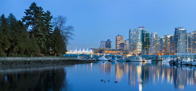 Vancouver BC Skyline from Stanley Park