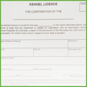 Item 0232 - Kennel Licence Book