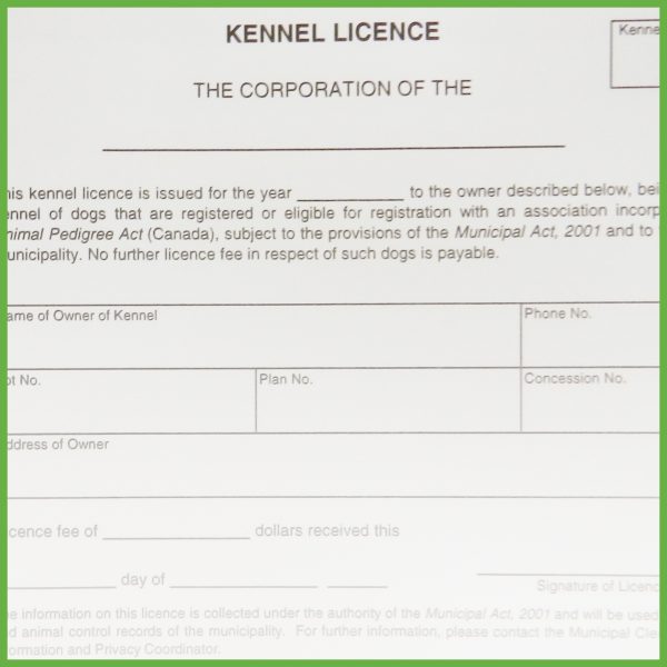 Item 0232 - Kennel Licence Book