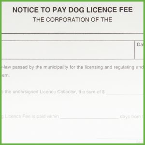 Item 0234 - Notice to pay dog licence fee