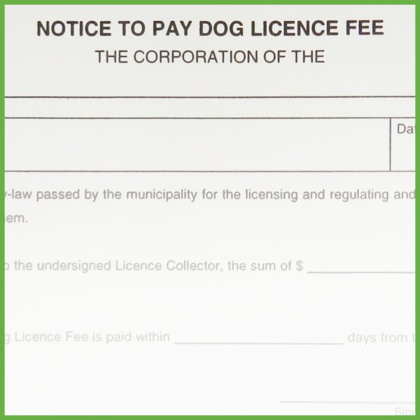 Item 0234 - Notice to pay dog licence fee