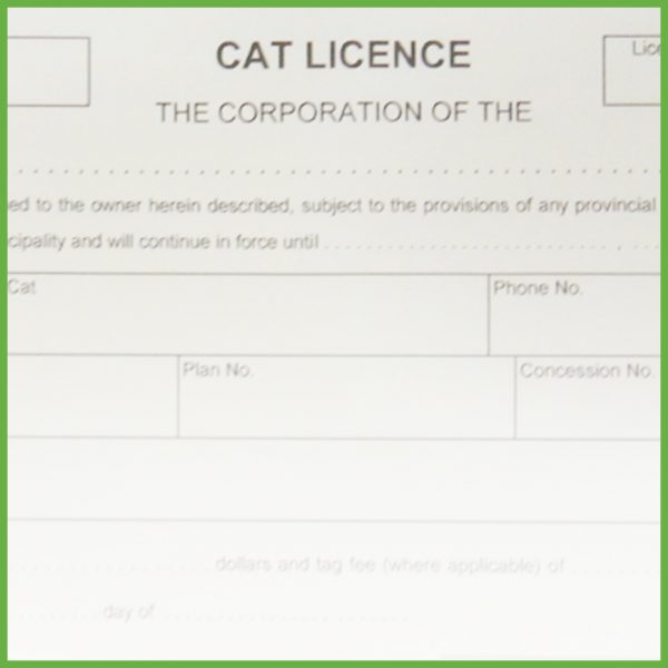Item 0235 - Cat licence receipt book