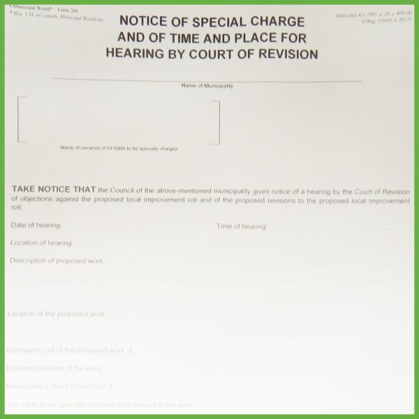 Item 0266 - Notice of special assessment ... (cont'd) - Form 4