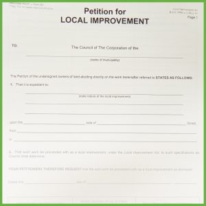 Item 0267 - Petition for local improvement - 2 page form
