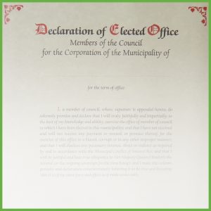 Item 0810 - Declaration of office - members of council