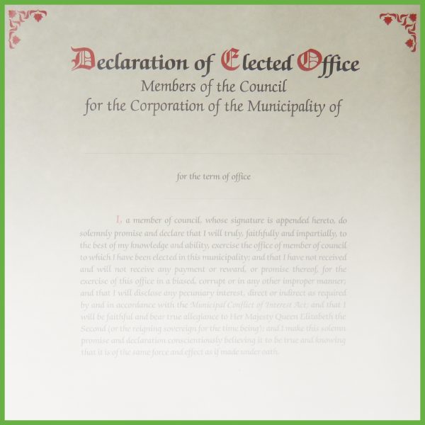 Item 0810 - Declaration of office - members of council