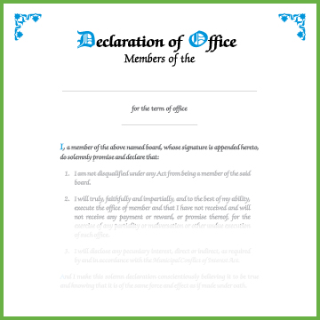 Item 0811 - Declaration of office - members of board