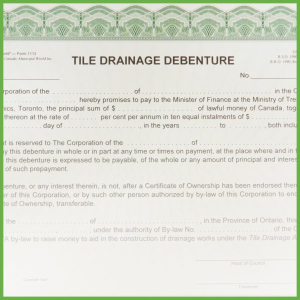 Item 1113 - Tile Drainage Debenture - Form 4