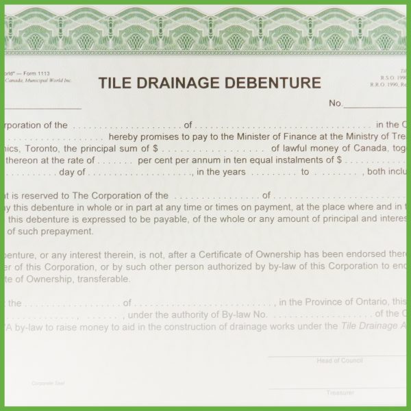 Item 1113 - Tile Drainage Debenture - Form 4