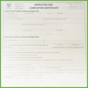 Item 1117 - Inspection and Completion Certificate - Form 8