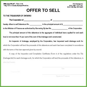 Item 1118 - Offer to Sell - Form 9