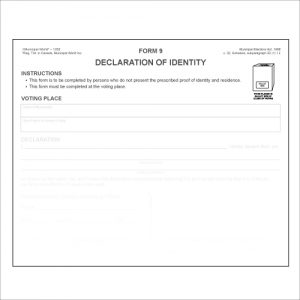 Item 1202 - Declaration of Identity - Form 9