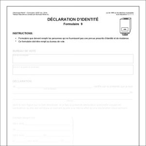 Item 1202F - Declaration d'identite - Formulaire 9