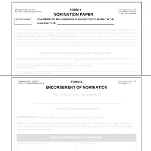 Nomination Forms - Prescribed Forms 1 & 2 Package (10pk) Municipal World Item 1210/A