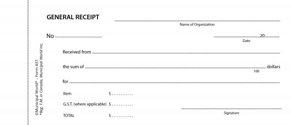 Item 0437 - General receipt book - 50 in duplicate