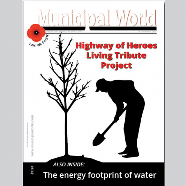 Municipal World Magazine November 2016 issue cover: Highway of Heroes Living Tribute Project