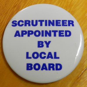 Item 1341 - Badge - Scrutineer appointed by local board