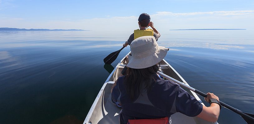 Paddling on the Lake Superior