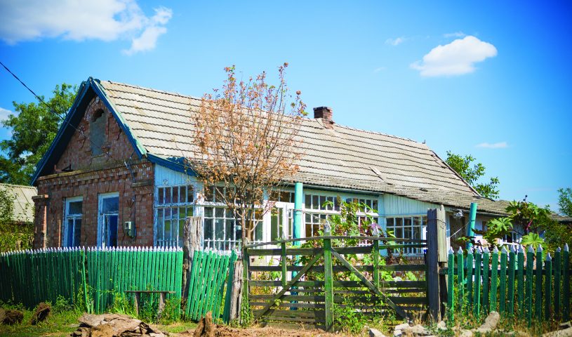 Ruined old house.