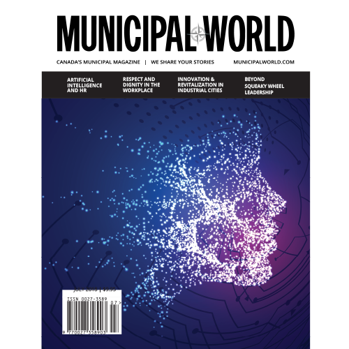 Municipal World Magazine's July 2018 issue cover, featuring: Artificial Intelligence