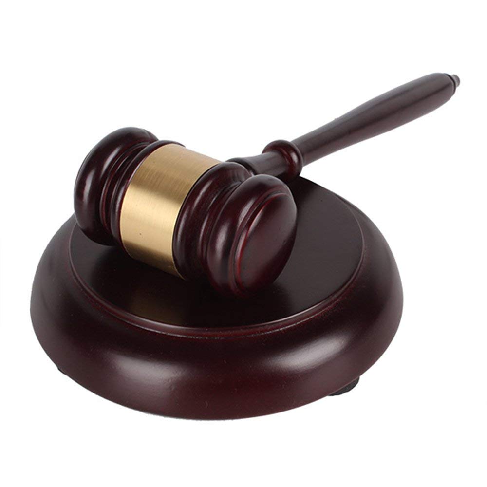 WOODEN PALM POCKET GAVEL AND SOUNDING BLOCK IN QUALITY OAK WOOD 