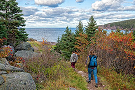 Hikers at Freshwater Bay, NL (Photo by NCC)