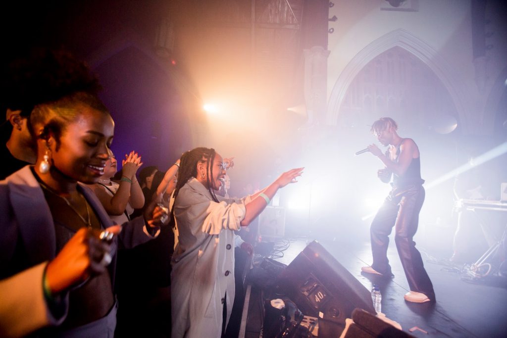 musical performance inside a church