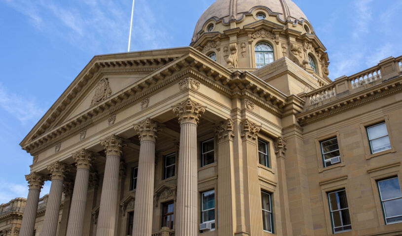 Alberta Legislature Building in Edmonton, Canada. It is the meet